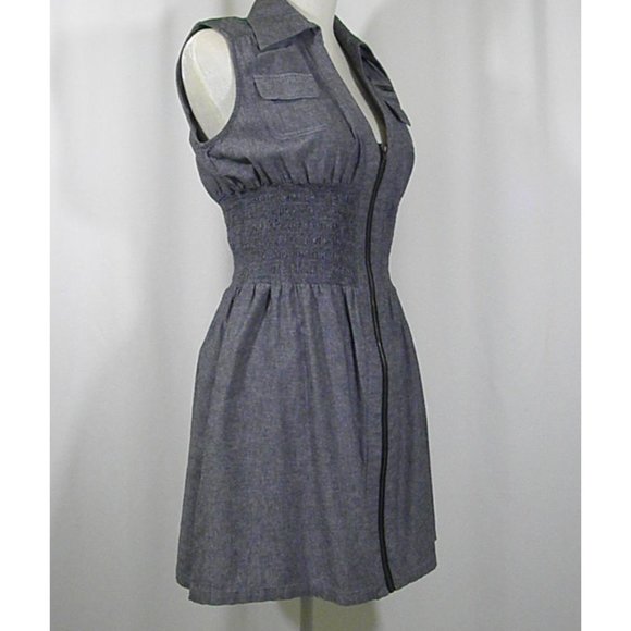 Snap Sleeveless front Zip Mini Dress - Picture 5 of 9